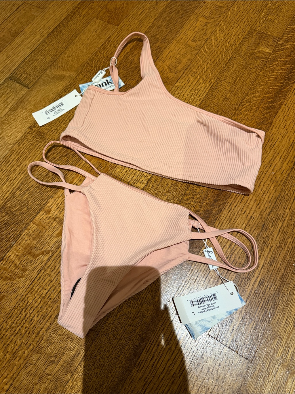 Frankie’s Ribbed Blush Pink Bikini Set